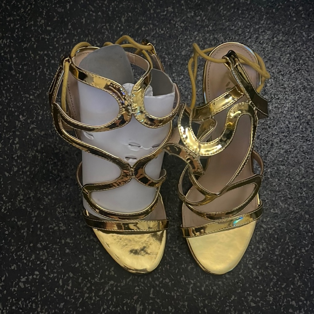 Gold Strappy Heels